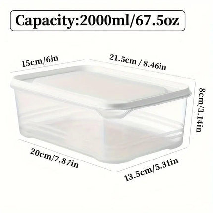 5pcs Clear Refrigerator Storage Box with Lid Square Crisper Organizer Dispenser
