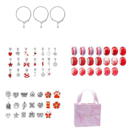 Beads Jewellery Charms Pendant Set DIY Craft Girls Kids Gift Bracelet Making Kit - Aimall