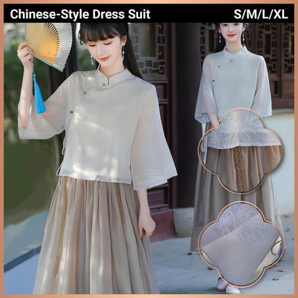 Elegant Cheongsam Women Modern Chic Chinese improved Style Han Fashion Dress - Aimall