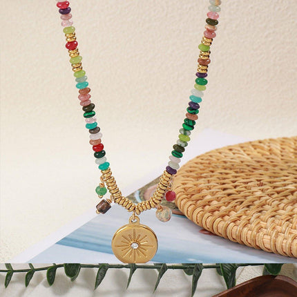 Vintage Ethnic Style Colourful Beaded Necklace Fashion Jewelry Women Gift