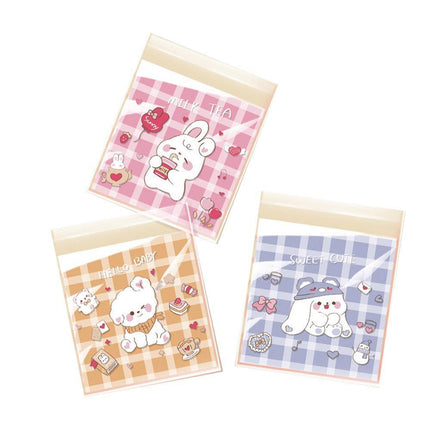 500 Pack Self Adhesive Cookie Packaging Bags Vibrant Designs OPP Material