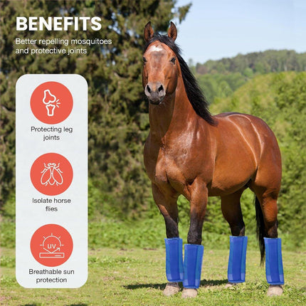 4pcs Horse Leg Protection Covers Mosquito Shields for Horse Foot Safety Wraps