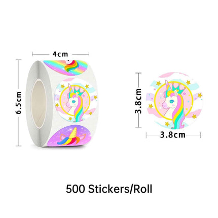 5/10Rolls Unicorn Adhesive Stickers Labels for School and Decorative Use