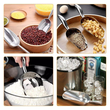 4 Sizes Aluminum Alloy Ice Shovel Flour Rice Scoop Multipurpose Kitchen Tool