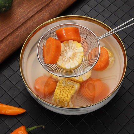 3X Stainless Steel Slotted Filter Spoon MilkTea Kitchen Tool OilSkimmer Strainer