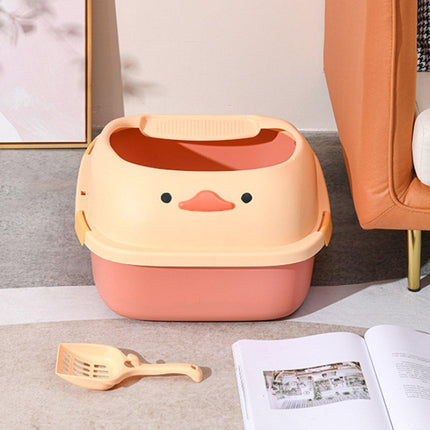 Large Cat Litter Box Semi Enclosed Anti Splash Durable Plastic Open Circulation