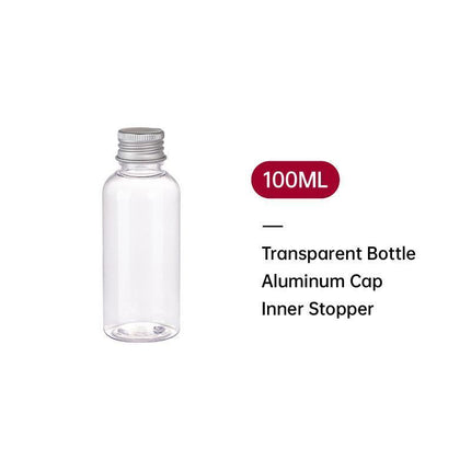 20pcs Brown Transparent Cosmetic Bottles with Aluminum Lids for Packaging