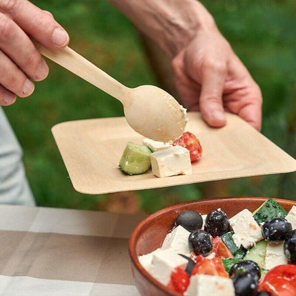 Eco-Friendly Wooden Cutlery Spoon Knives Fork Teaspoon utensils Party Home - Aimall