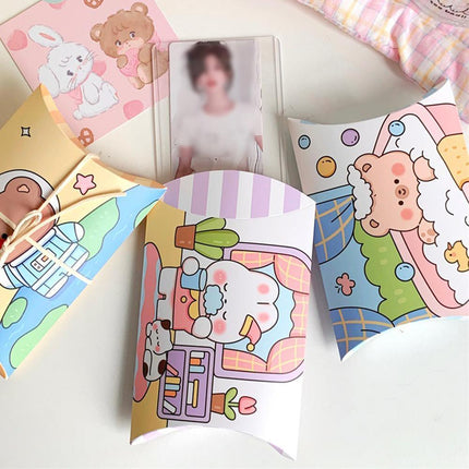 100PCS Pillow Shape Gift Boxes Paper Pouch Folding Carton Party Wedding Favors
