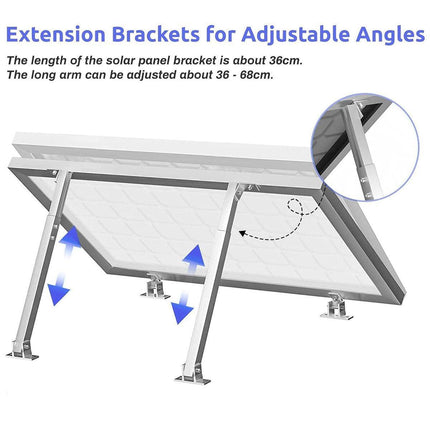 Adjustable Solar Panel Mounting Brackets 15-30 Degrees Aluminum Roof PV Support