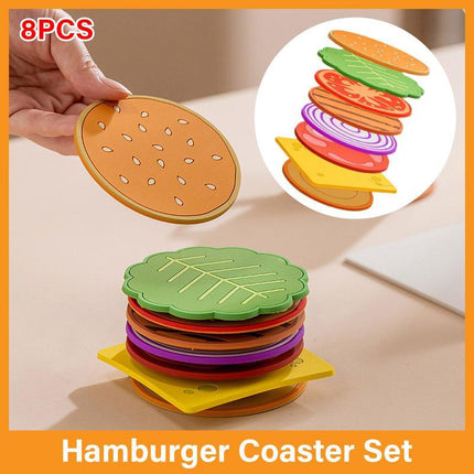 8pcs Anti Slip Coasters Set Insulated Drink Mats for Home Table Protection