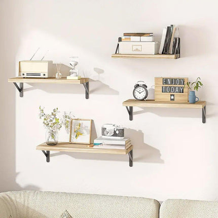 4pcs Solid Wall Shelf for Living Room Bedroom Entrance Storage Floating Shelves