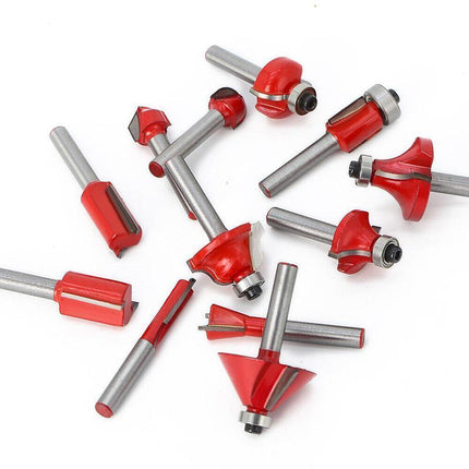 15X 1/2 1/4 inch Router Bits Set Woodworking Tool Cutter Shank Tungsten Carbide - Aimall