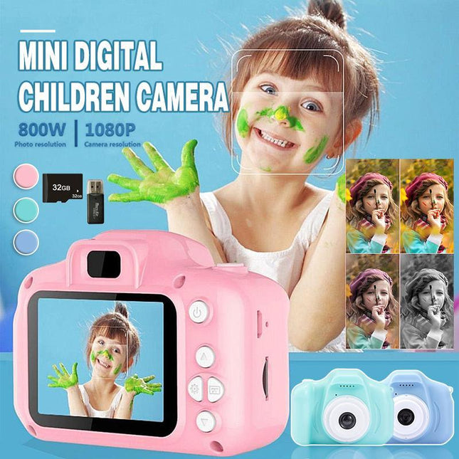 Mini Digital Children Camera HD 1080P LCD Camera Toy Kids Gift + 32G TF Card - Aimall