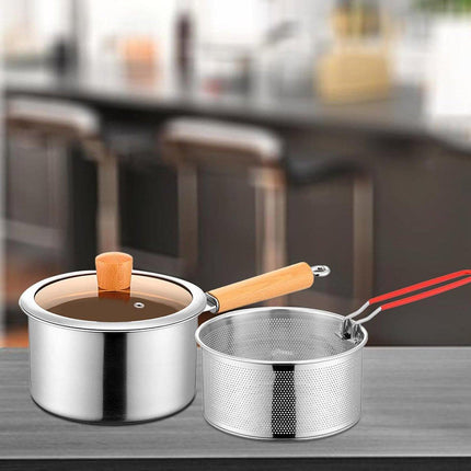 Durable Stainless Steel Small Fryer Household Use Deep Frying Kitchen Appliance