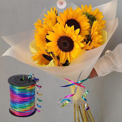 400m Glitter Laser Ribbon for Balloons Birthday Party Banners Pull String Tie
