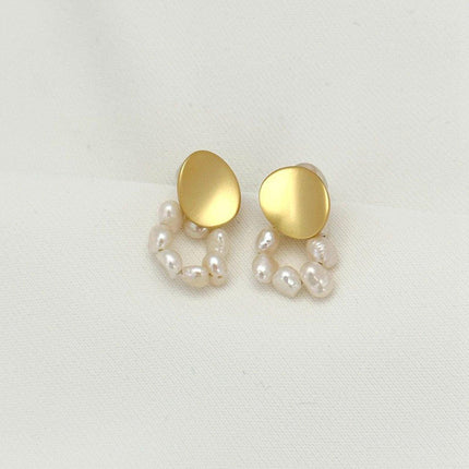 Vintage Pearl Beaded Earrings Simple Versatile Jewelry Women Elegant Fashion
