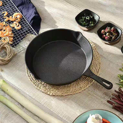 3X Non-stick Frying Pan Cast Iron Steak Skillet Round BBQ Grill Cookware Kitchen