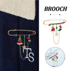 Holiday Festive Christmas Hat and Star Brooch Pin Jewelry Gift for Women Men