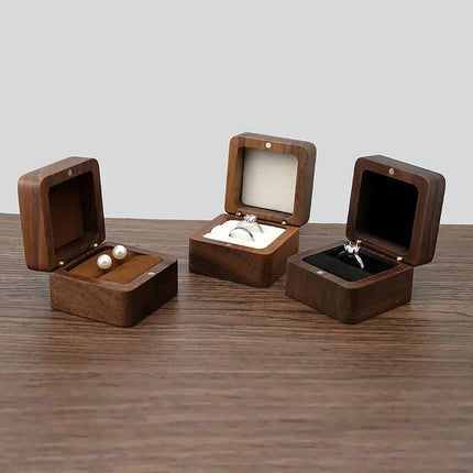 Wooden Jewelry Box Ring Holder Trinket Storage Organizer Keepsake Case Gifts
