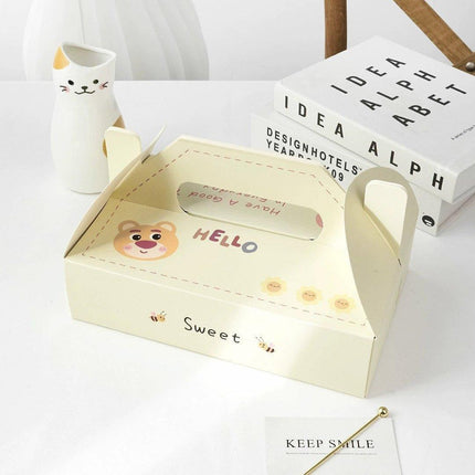 10 Pack Cake Box Set Cardstock Printed Partitioned Interior for Macarons Pastrie