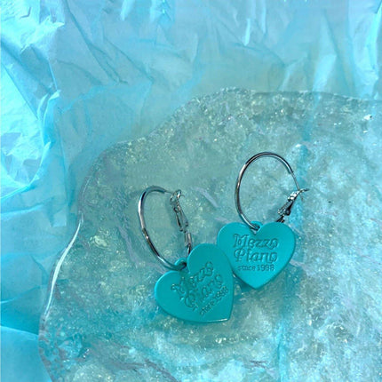 Green Academy Style Heart Shaped Cute Earring Clip Women Fashion Jewelry