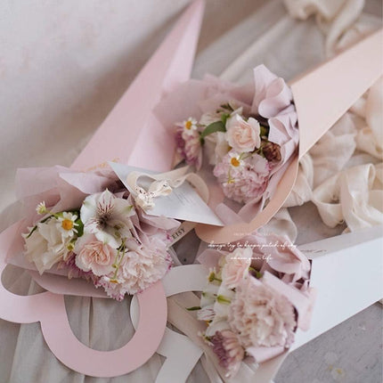 50pcs Heart Shaped Flower Box Creative Gift Bouquet Packaging Fresh Flower Box