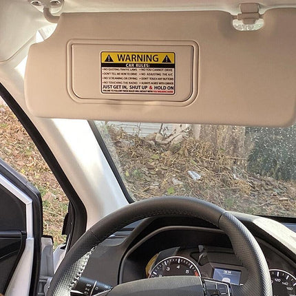 2X Vehicle Rules Visor Warning Sticker Funny Car For JDM Truck Humor Hoon - Aimall