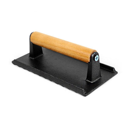 Cast Iron Meat Press Rectangular Grill BBQ Steak Press for Outdoor Cooking