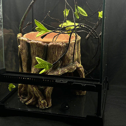 Tree Stump Reptile Cave Lizard Hide Terrarium Cave Home Decor Moisture Keeping