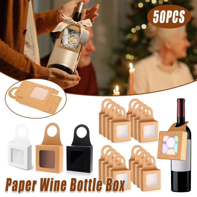 50PCS Window Hook Gift Boxes Kraft Paper Packaging Party Favors Display