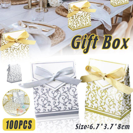 100pcs European Wedding Candy Boxes Dream Paper Box Favour Treat Packaging