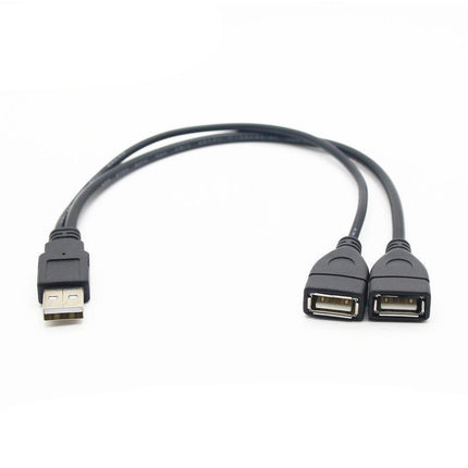 Double USB Extension A-Male to 2 A-Female Y Cable Cord Power Adapter Splitter - Aimall