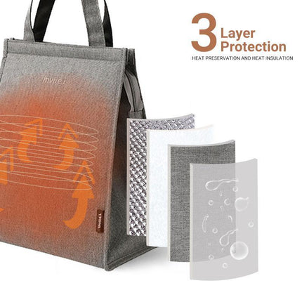 L Size Lunch Bag Thermal Insulated Box Bento Pouch Food Tote Work School Picnic - Aimall