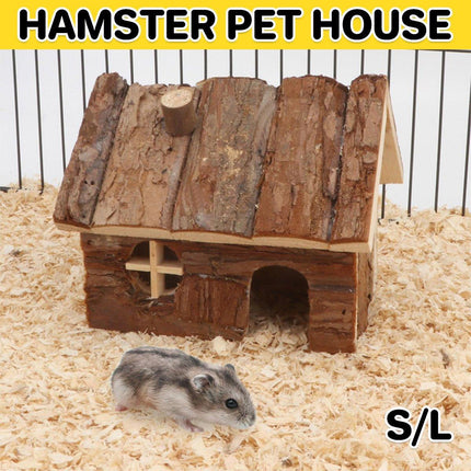 Wooden Hamster House Pet Nest Durable Small Animal Shelter for Home Cage Use