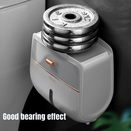 Wall-Mounted Toilet Tissue Paper Roll Holder Storage Box No punching Waterproof