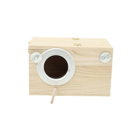 Wooden Nest Bird Breeding Box Parakeet Parrot Cockatiel Cage Nesting House S M L - Aimall