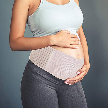 Pregnancy Belly Band Breathable Maternity Belt Back Pelvic Support Beige - Aimall