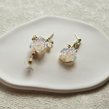 Elegant Rose Retro Eardrops High-End Fashion Sense Women Vintage Earrings