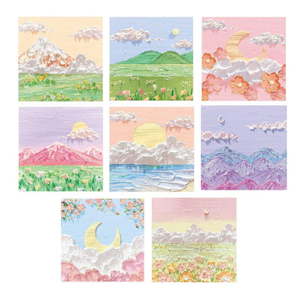 800 Sheets Colorful Oil Painting Sticky Notes Memo Pads Self-Adhesive Notes