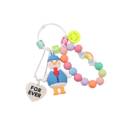 Cartoon Little 3D Duck Keychain Cute Key Chain Car Bag Key Ring Couple Pendant - Aimall