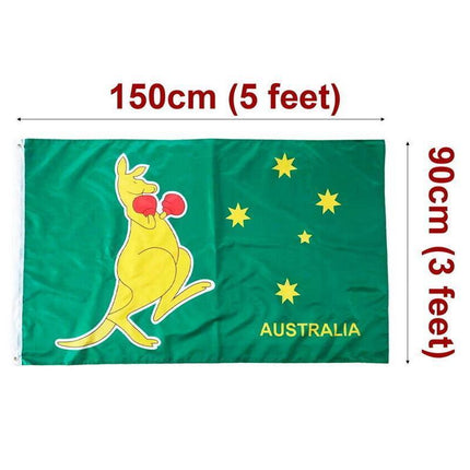 Boxing Kangaroo Flag 3x5 ft Australian National Symbol 90x150 cm Banner - Aimall