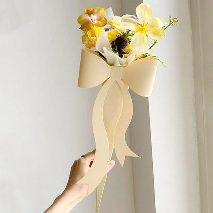 10pcs Fresh Flower Bouquet Packaging with Colourful Bows and Flower Gift Box