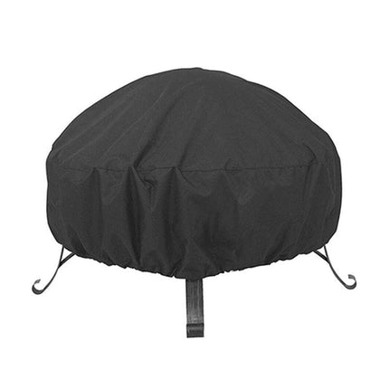 210D Outdoor Round Fire Pit Cover Garden BBQ Grill Bucket Pritector Waterproof - Aimall