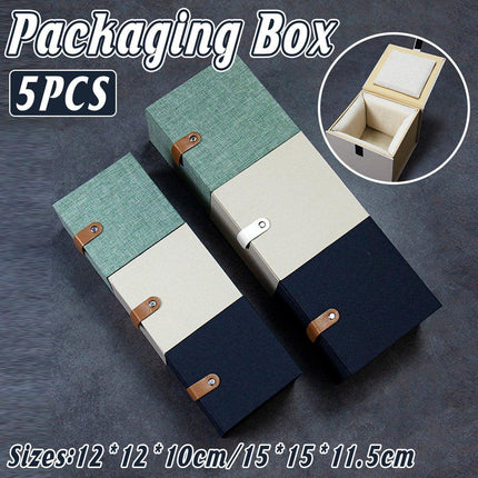 5pcs Small Gift Fabric Flap Box Exquisite Packaging and Storage Boxes Set