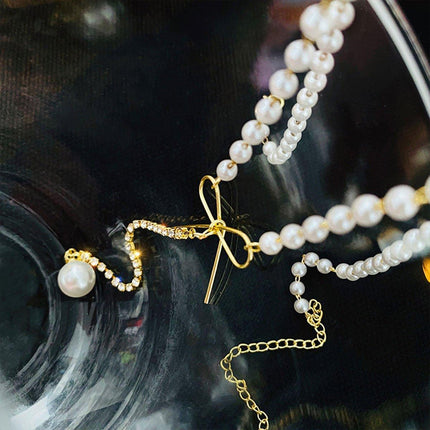 Bow Tie Short Necklace for Women Collarbone Chain Fashion Jewelry Elegant Gift