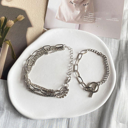 Twist Chain Bracelets Women 2pcs Set Fashion Mix and Match Jewelry Gift
