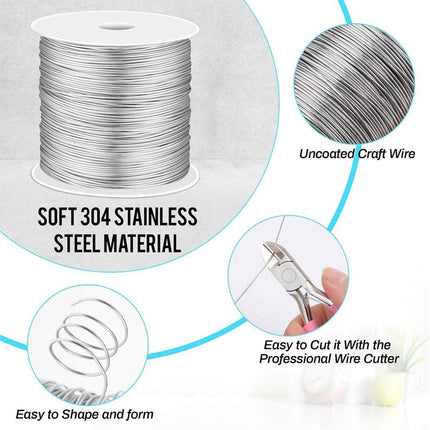 100M 0.2-0.8mm 304 Stainless Steel Single Soft Steel Wire DIY Rustproof Durable