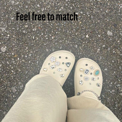 Retro Metal Pearl Shoe Buckle Removable Decoration DIY Accessories for Cave Shoe
