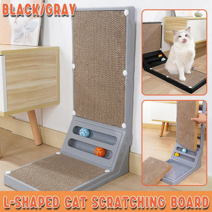 L-shaped Cat Scratching Board Vertical Claw Toy Cat Scratcher for Pet Playtime